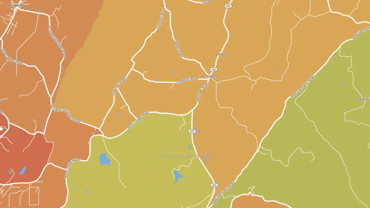 Bittinger, MD Map of Vandalism Rates