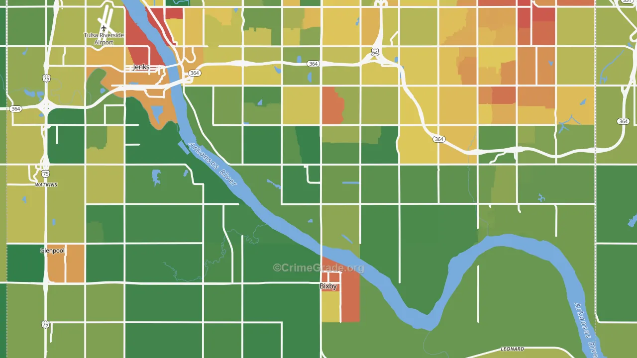 Bixby, OK Map of Vandalism Rates