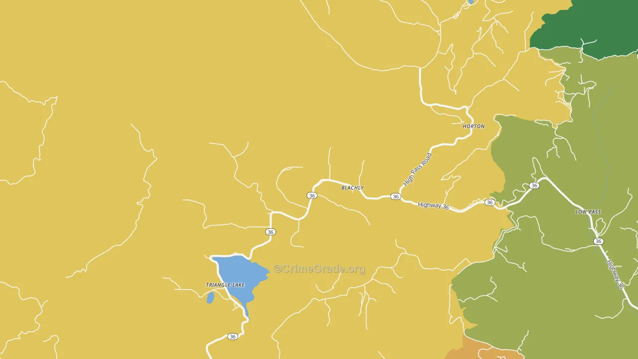 Blachly, OR Map of Vandalism Rates