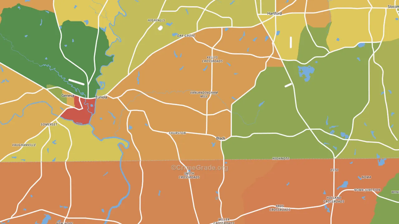 Black, AL Map of Vandalism Rates