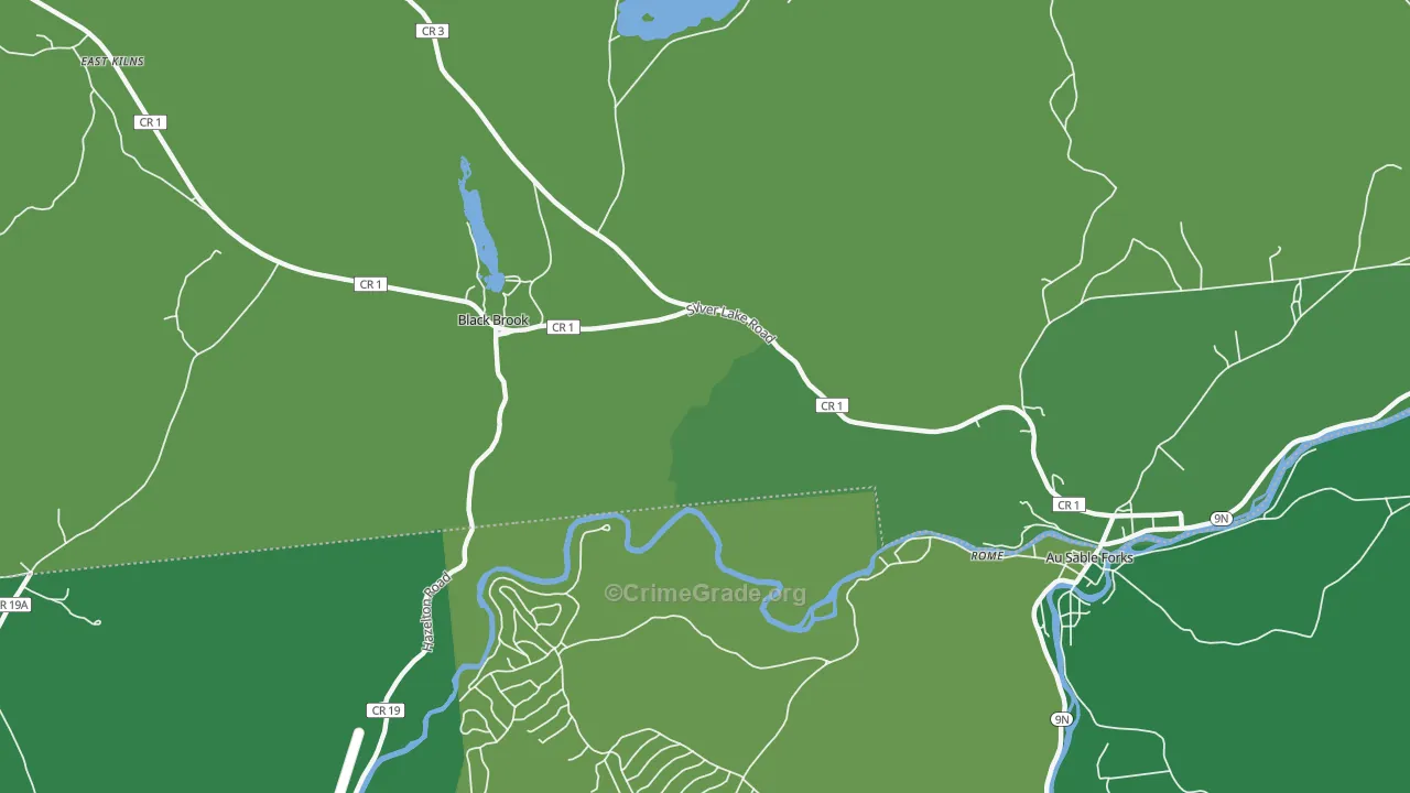 Black Brook, NY Map of Vandalism Rates