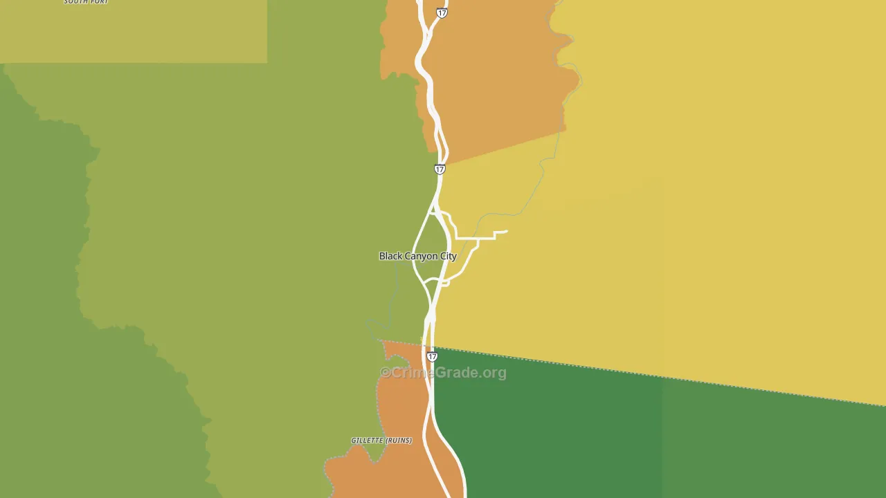 Black Canyon City, AZ Map of Vandalism Rates