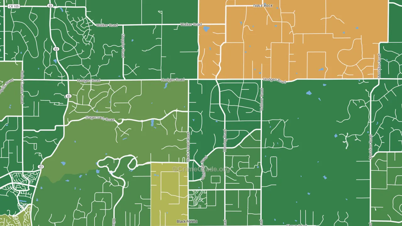 Black Forest, CO Map of Vandalism Rates