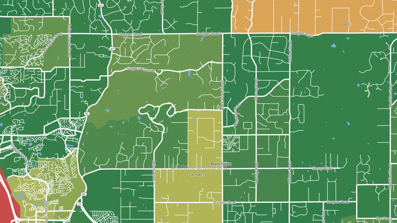 Black Forest, Colorado Springs, CO Map of Vandalism Rates