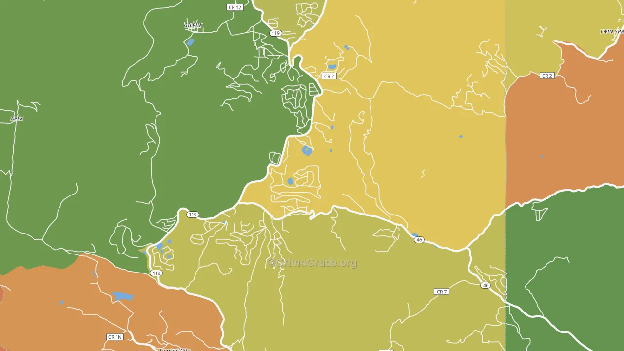 Black Hawk, CO Map of Vandalism Rates