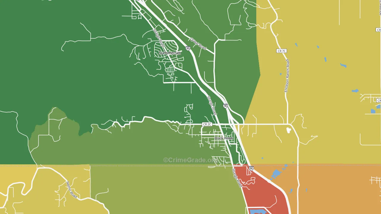 Black Hawk, SD Map of Vandalism Rates