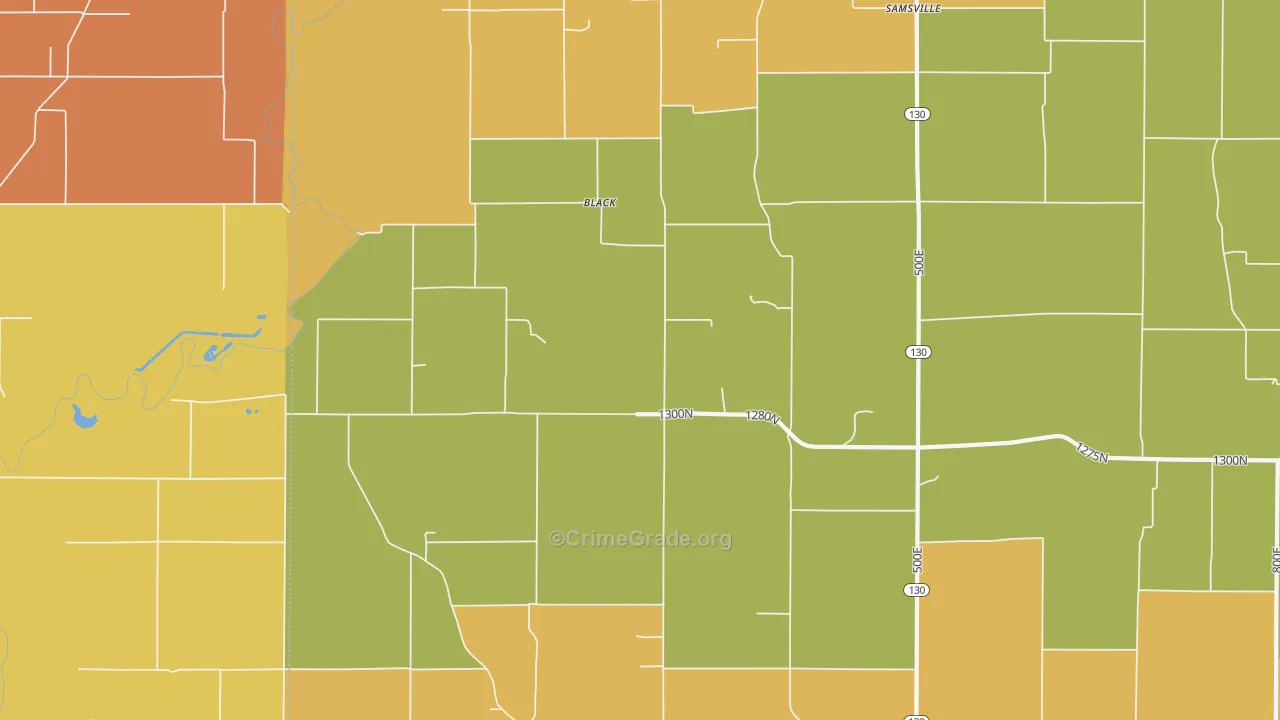 Black, IL Map of Vandalism Rates