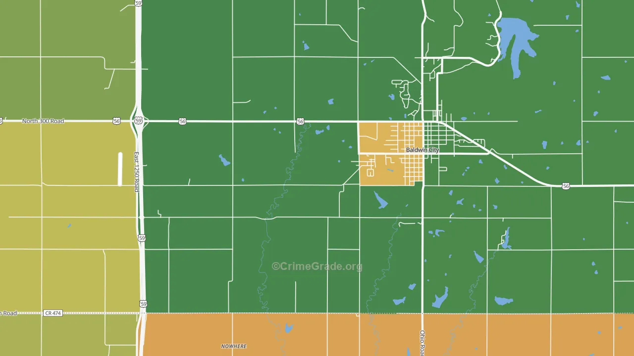 Black Jack, KS Map of Vandalism Rates