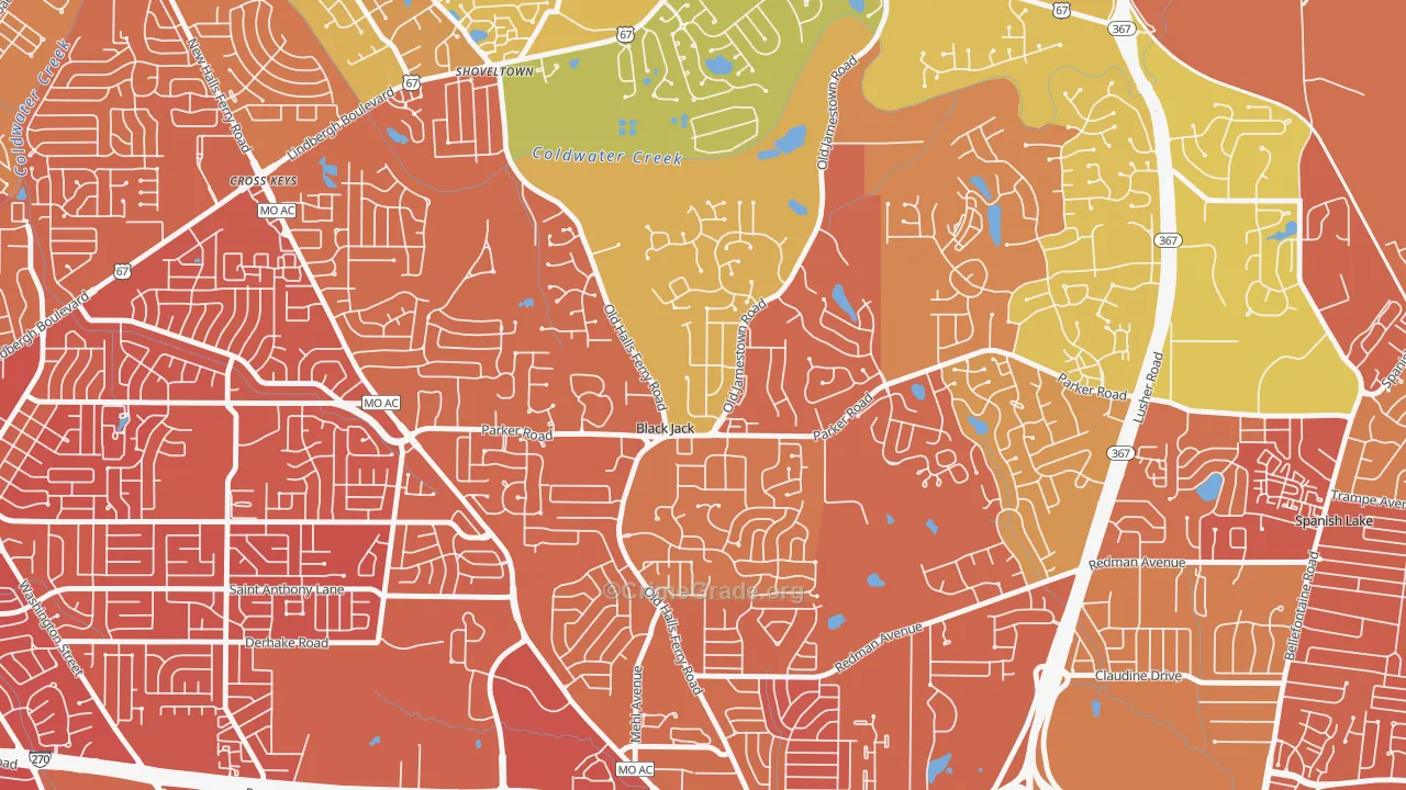 Black Jack, MO Map of Vandalism Rates