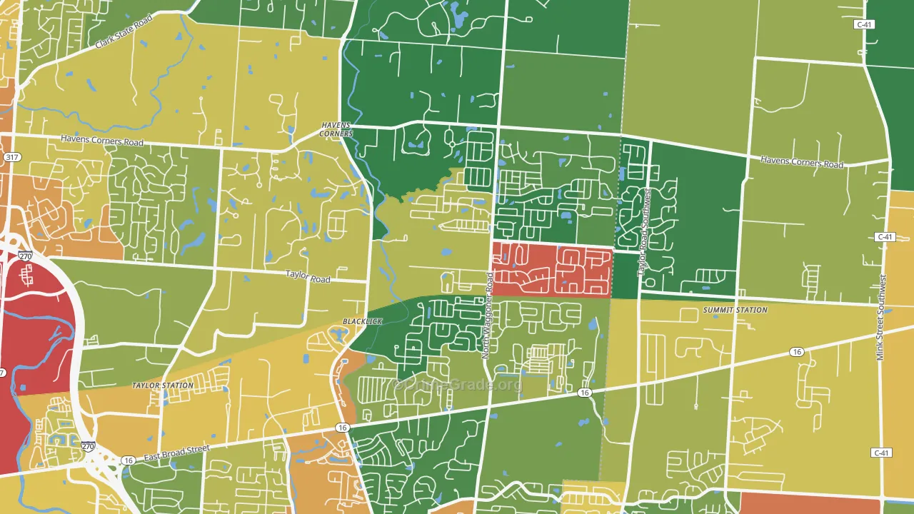 Black Lick, OH Map of Vandalism Rates