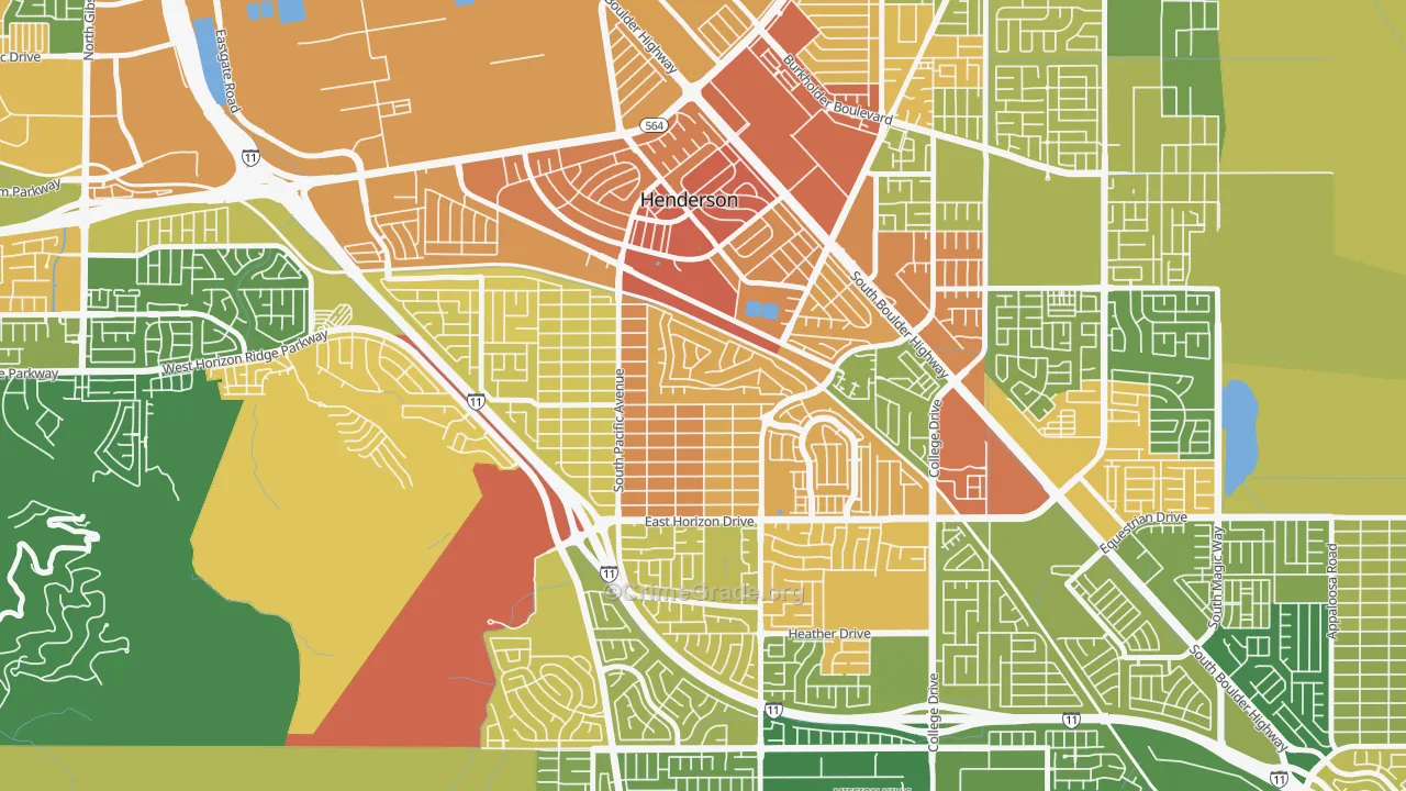 Black Mountain, Henderson, NV Map of Vandalism Rates