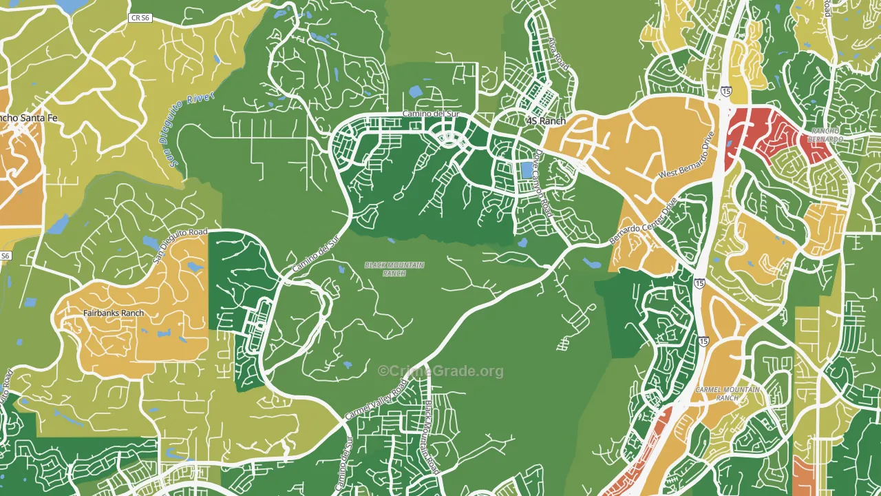 Black Mountain Ranch, San Diego, CA Map of Vandalism Rates