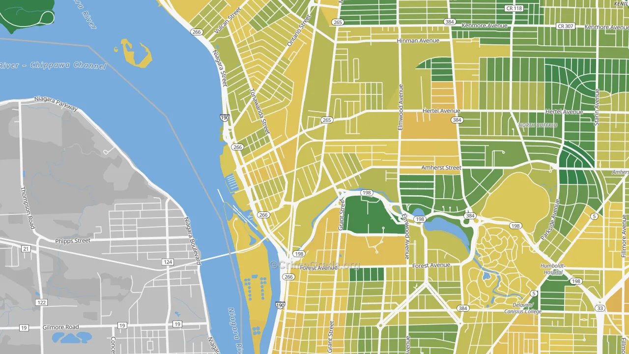 Black Rock, Buffalo, NY Map of Vandalism Rates