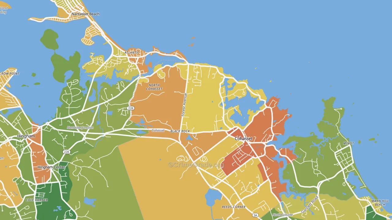 Black Rock, MA Map of Vandalism Rates