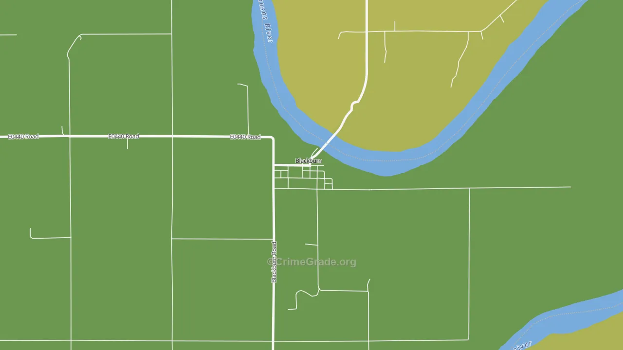Blackburn, OK Map of Vandalism Rates