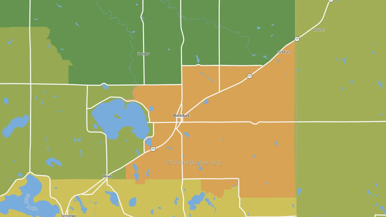 Blackduck, MN Map of Vandalism Rates