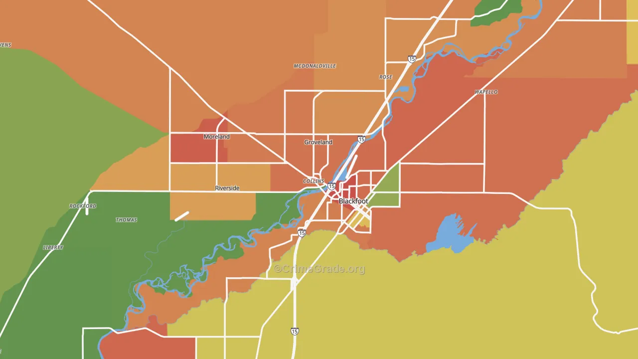 Blackfoot, ID Map of Vandalism Rates
