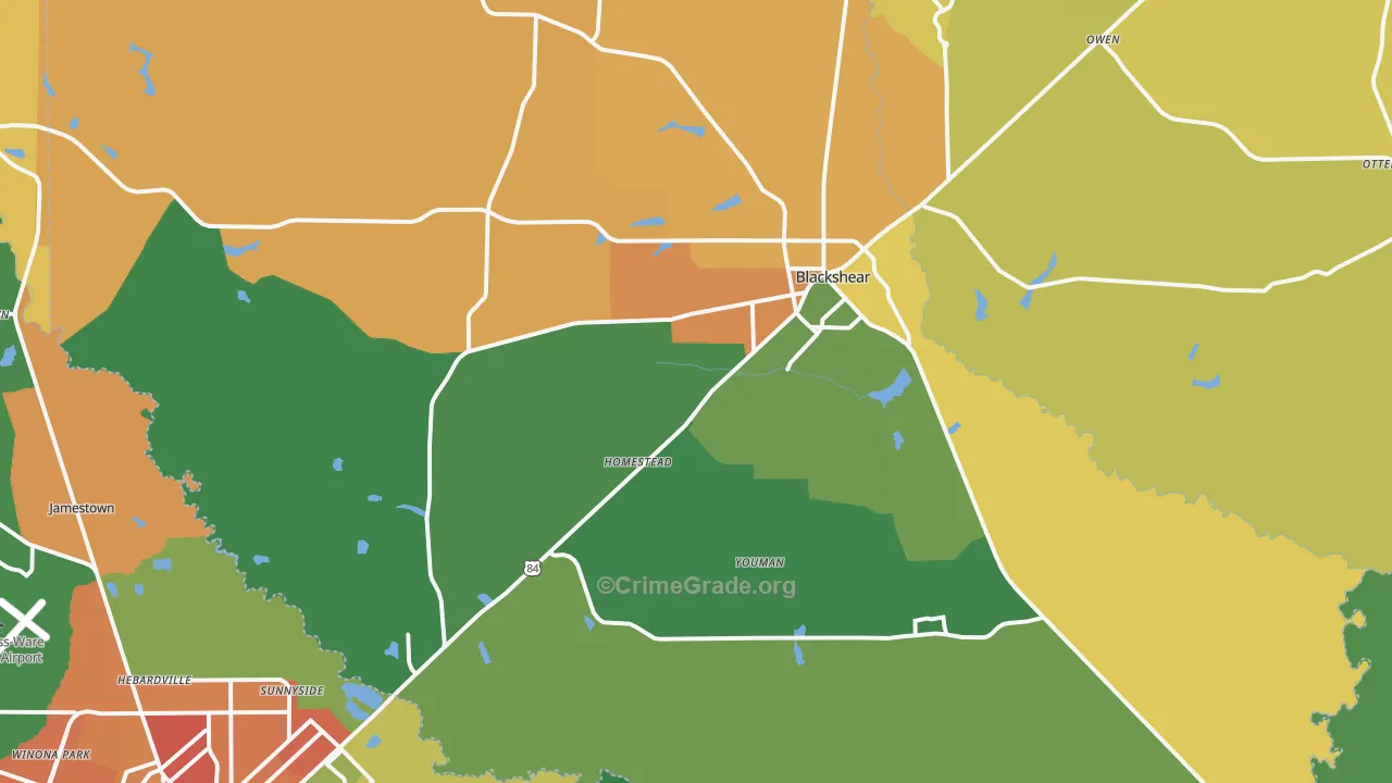 Blackshear, GA Map of Vandalism Rates