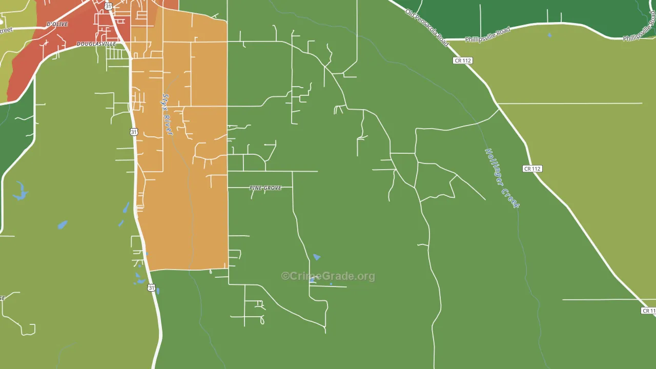 Blacksher, AL Map of Vandalism Rates