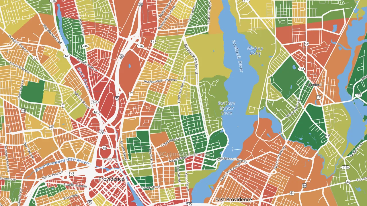 Blackstone, Providence, RI Map of Vandalism Rates