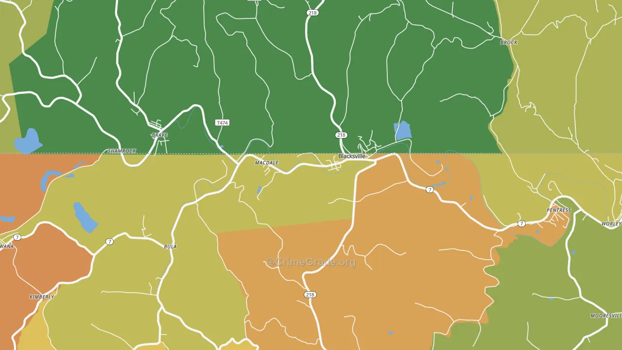 Blacksville, WV Map of Vandalism Rates