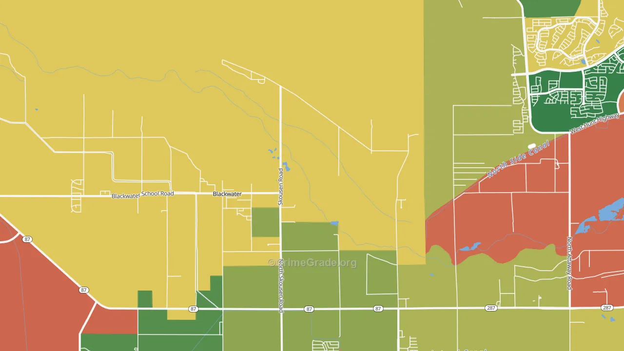 Blackwater, AZ Map of Vandalism Rates
