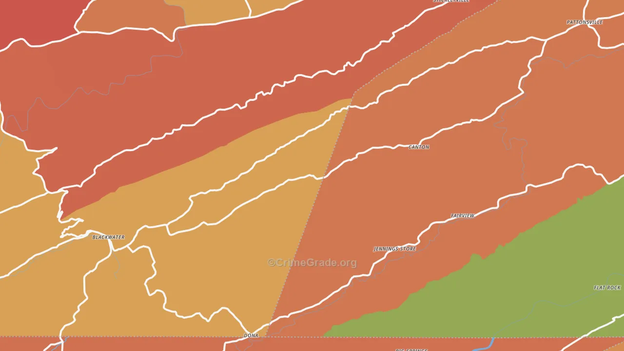 Blackwater, VA Map of Vandalism Rates
