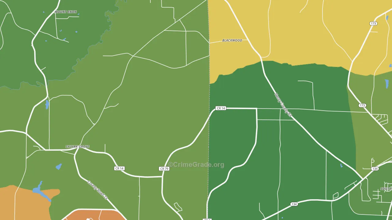 Blackwood, AL Map of Vandalism Rates