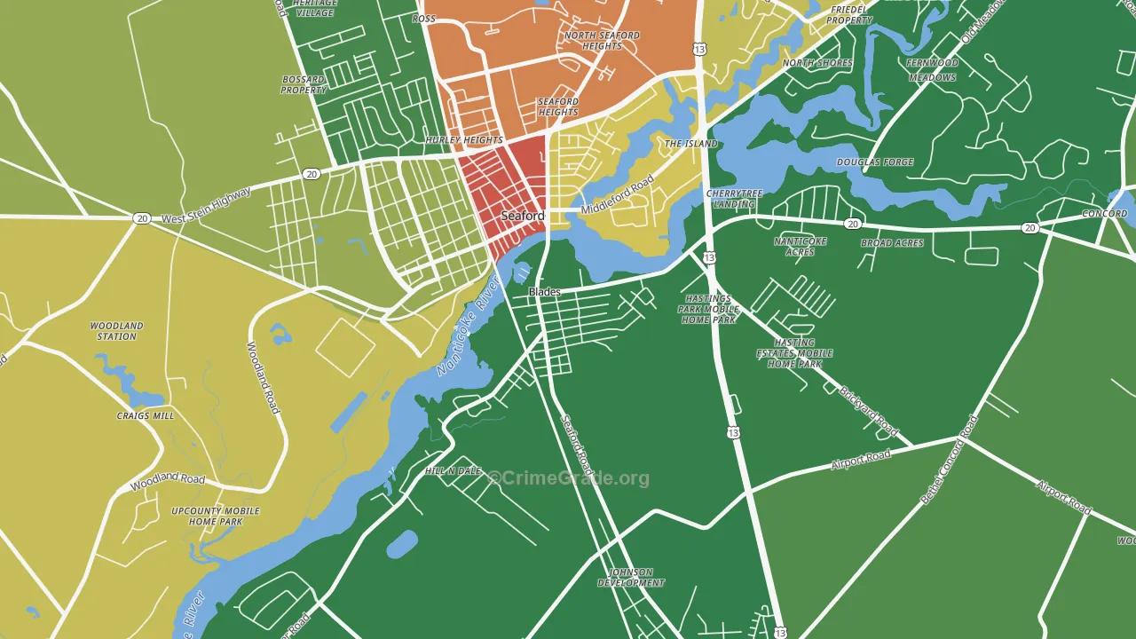 Blades, DE Map of Vandalism Rates