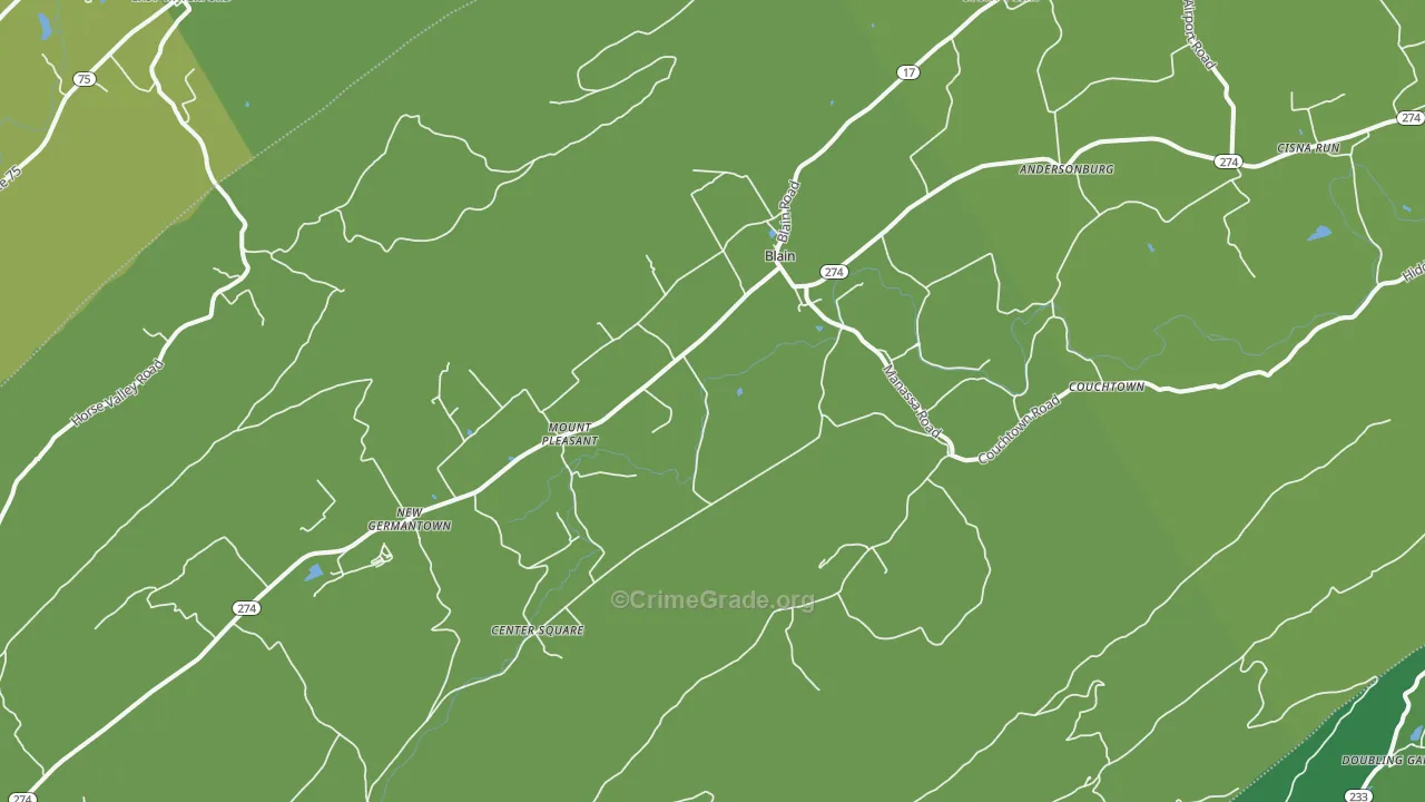Blain, PA Map of Vandalism Rates