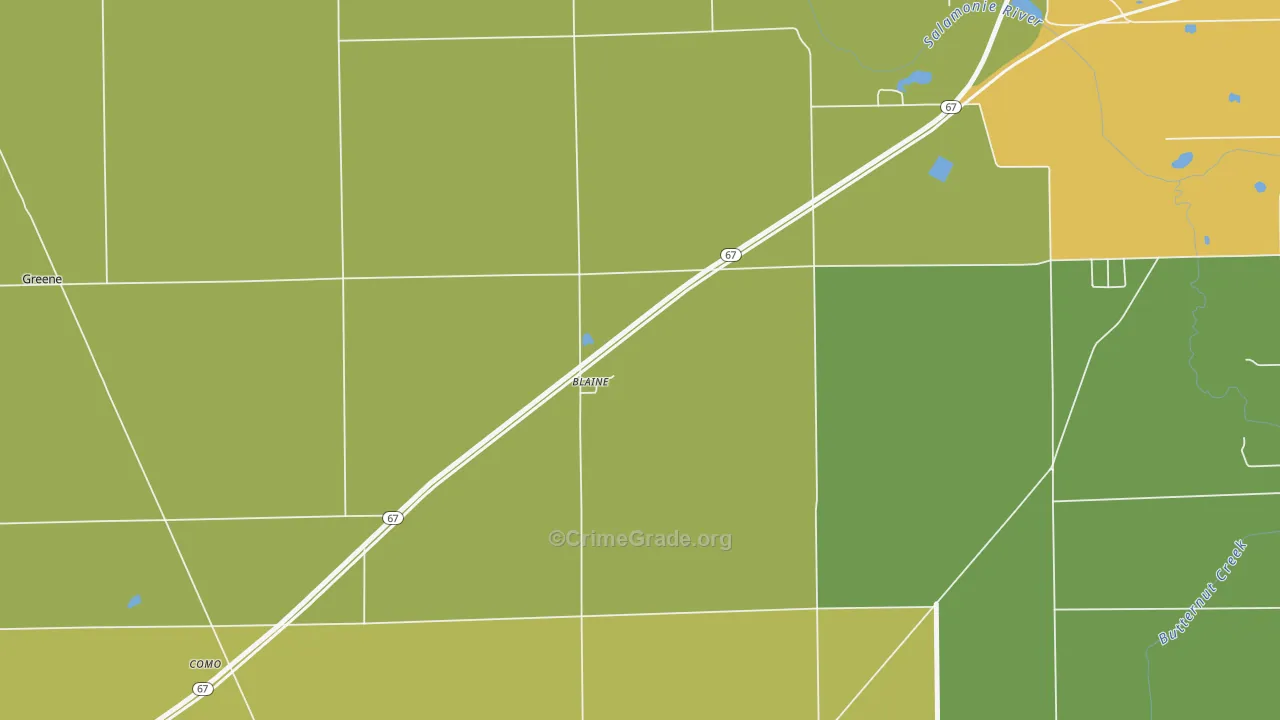 Blaine, IN Map of Vandalism Rates