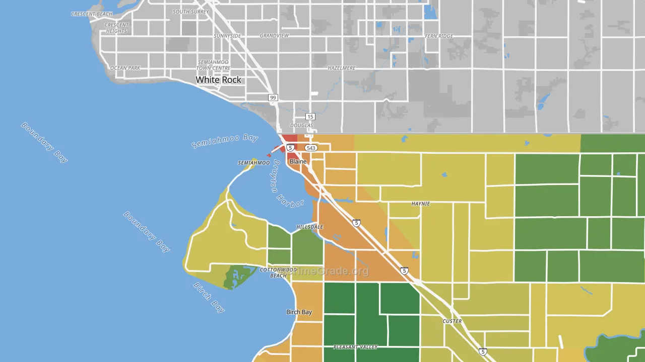 Blaine, WA Map of Vandalism Rates