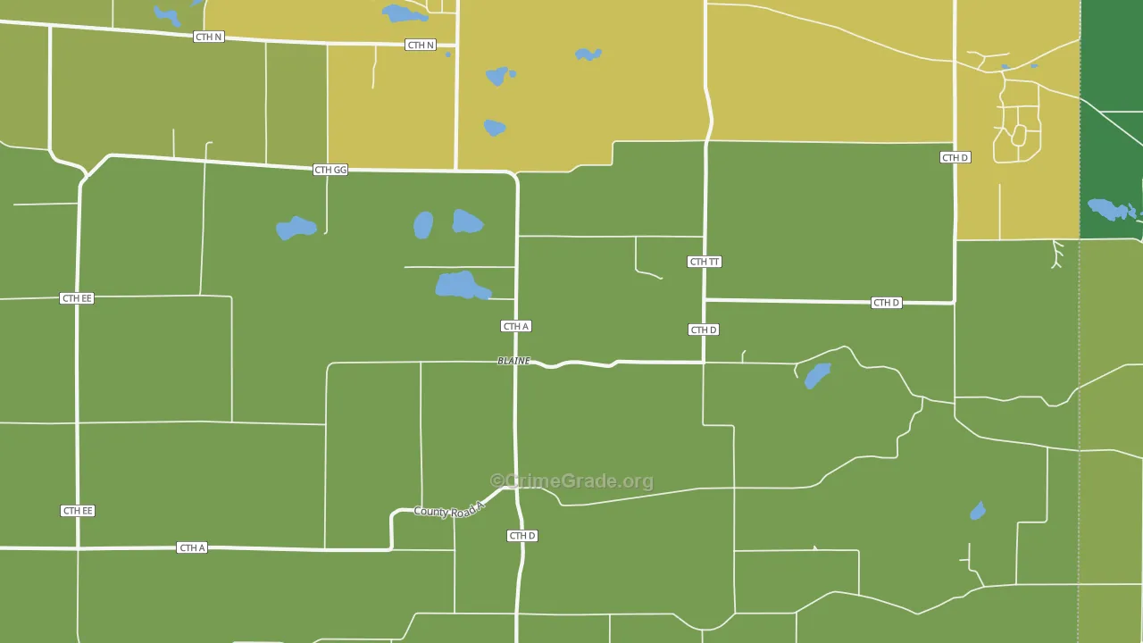 Blaine, WI Map of Vandalism Rates