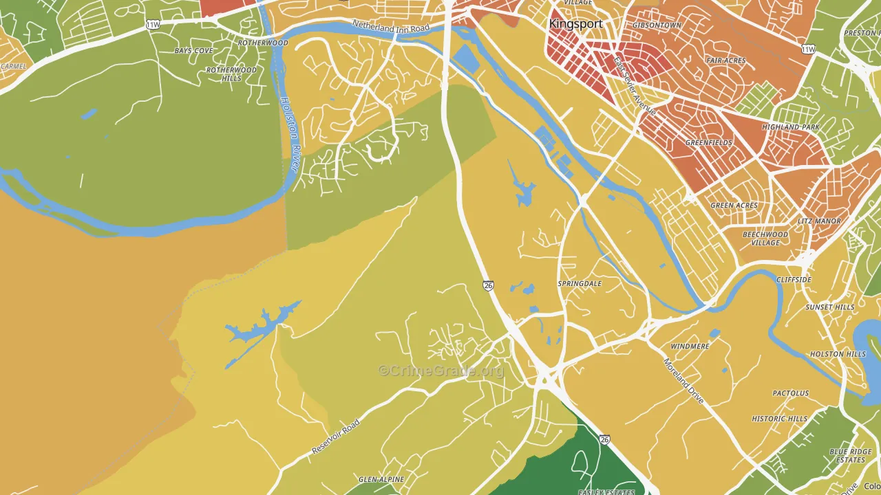 Blair Gap, TN Map of Vandalism Rates