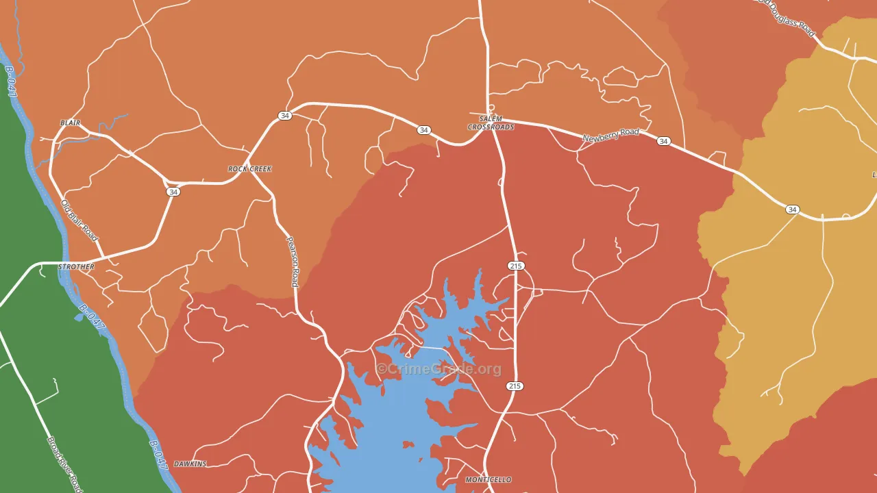 Blair, SC Map of Vandalism Rates