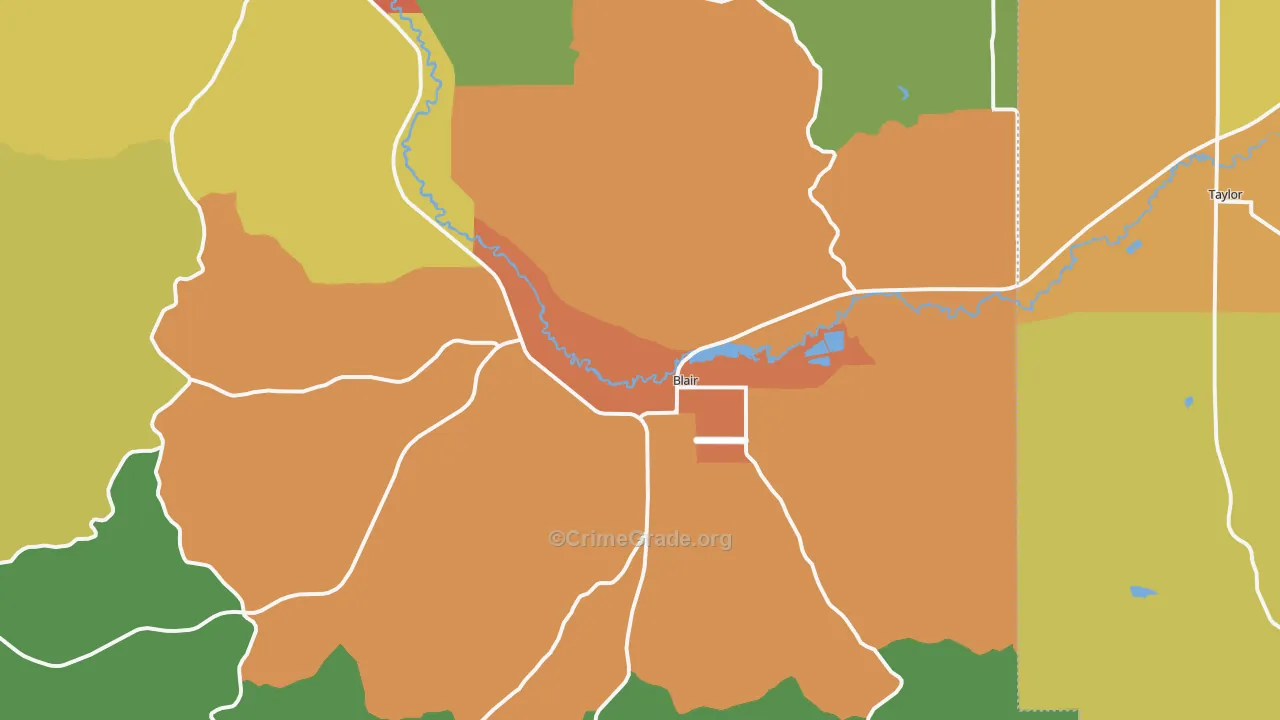 Blair, WI Map of Vandalism Rates