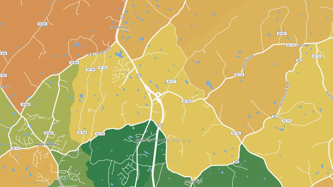 Blairs, VA Map of Vandalism Rates