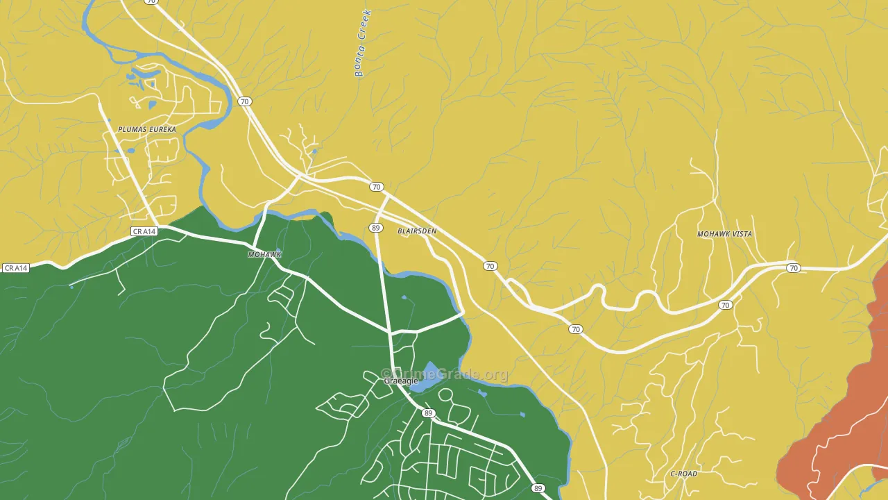 Blairsden, CA Map of Vandalism Rates