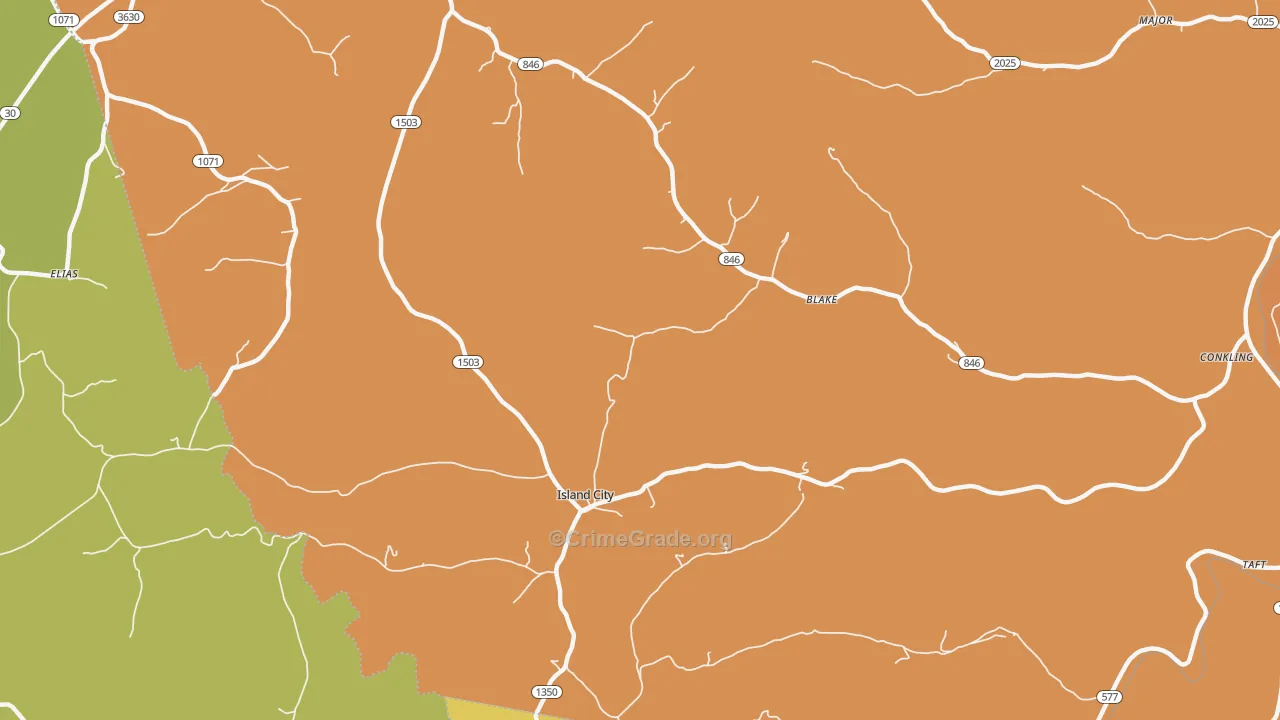 Blake, KY Map of Vandalism Rates