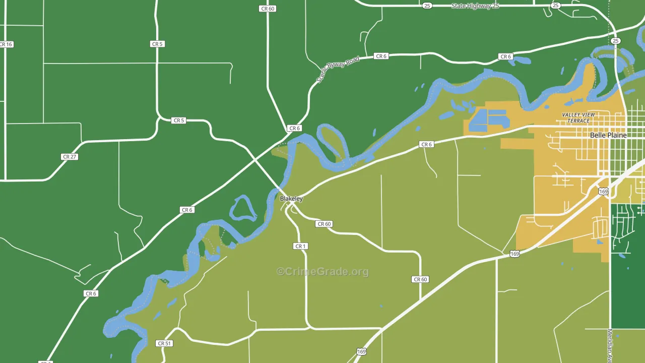 Blakeley, MN Map of Vandalism Rates