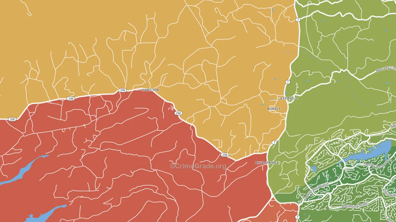 Blakely, AR Map of Vandalism Rates