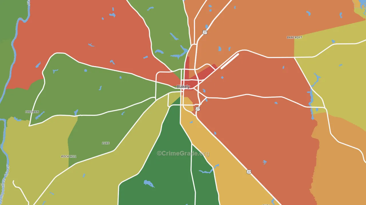 Blakely, GA Map of Vandalism Rates