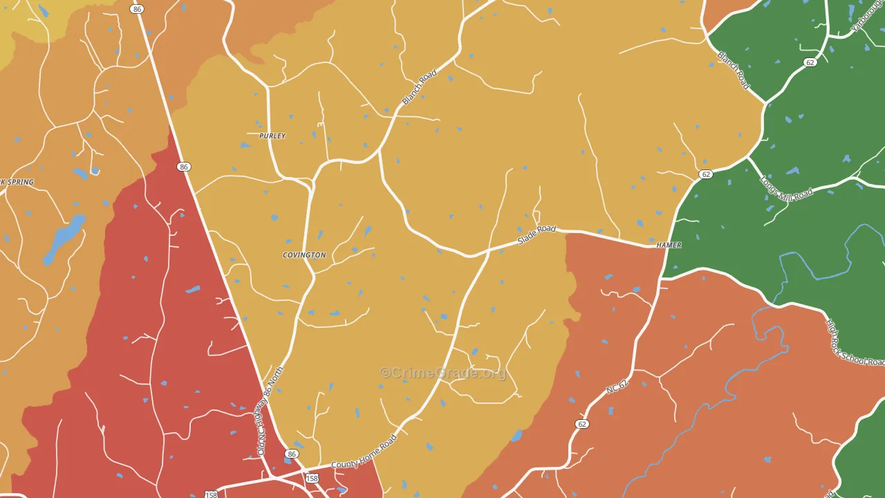 Blanch, NC Map of Vandalism Rates