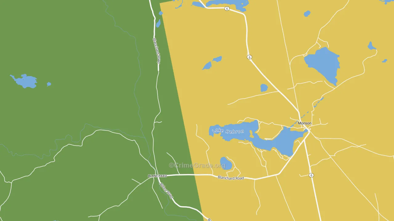 Blanchard, ME Map of Vandalism Rates
