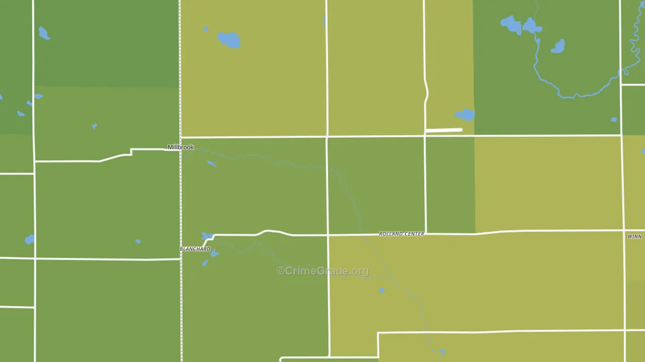 Blanchard, MI Map of Vandalism Rates