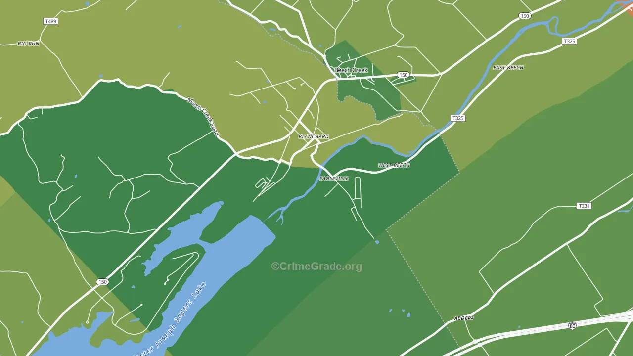 Blanchard, PA Map of Vandalism Rates