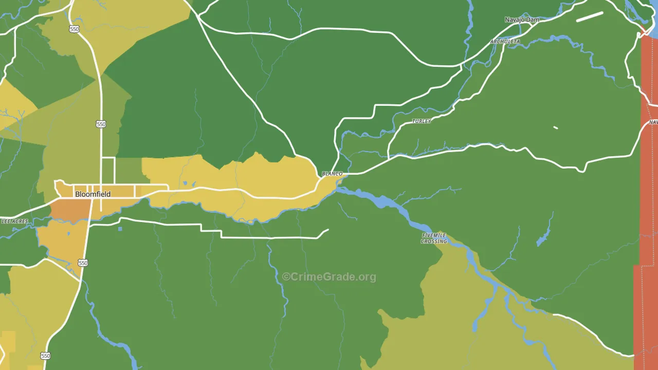Blanco, NM Map of Vandalism Rates