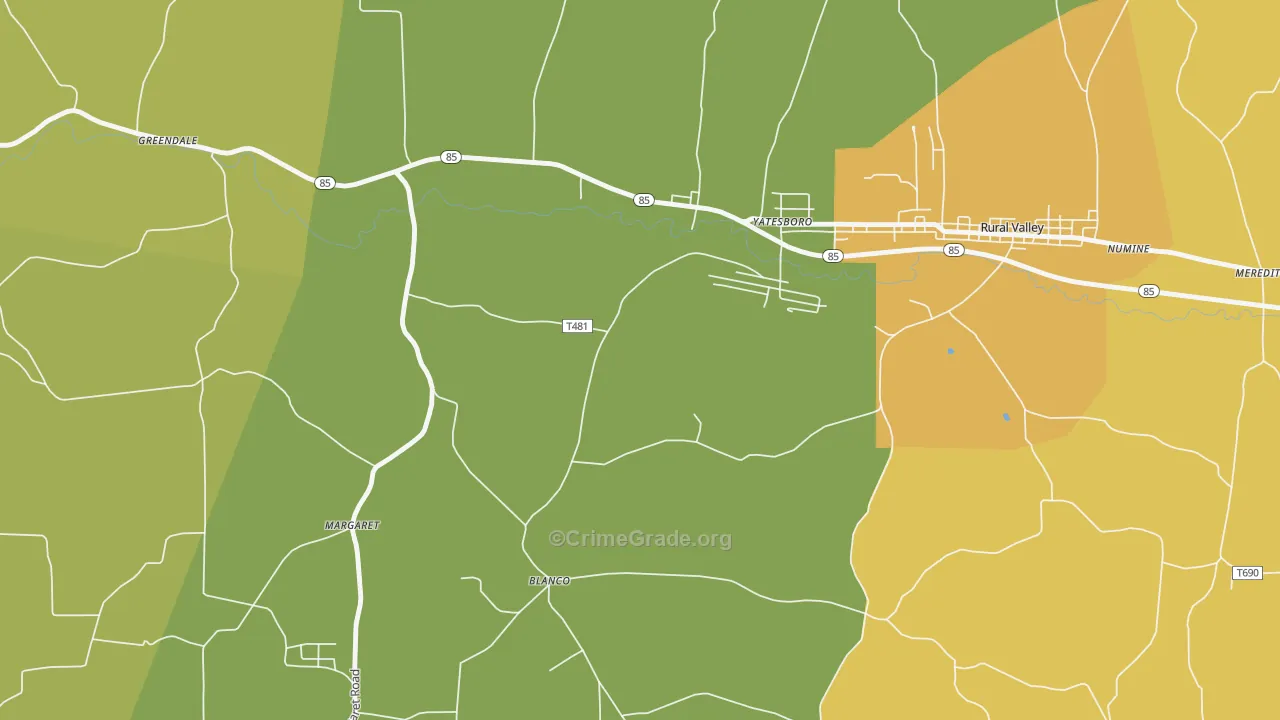 Blanco, PA Map of Vandalism Rates