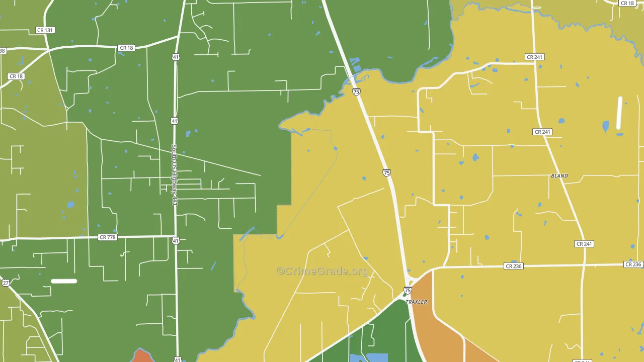 Bland, FL Map of Vandalism Rates
