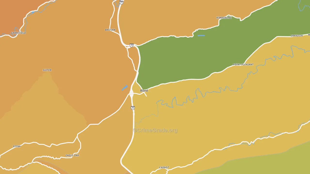 Bland, VA Map of Vandalism Rates